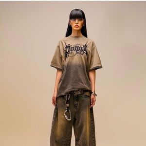 Unisex vintage-washed graphic t-shirt by DUC Studio size Medium